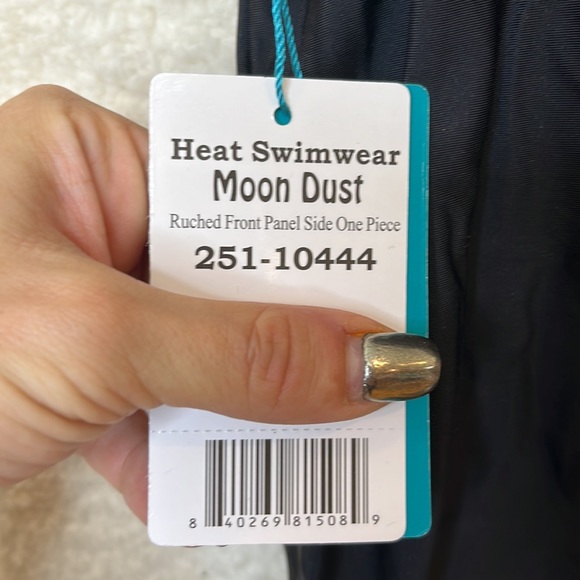 NWT Heat Womens Swimwear Moon Dust Ruched Front Panel One Piece SIZE S - Picture 2 of 7